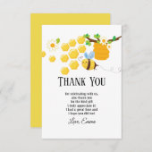 bij, honingbij, honingraat, hommel bedankt kaart (Voorkant / Achterkant)