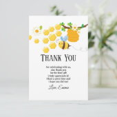 bij, honingbij, honingraat, hommel dank je kaart (Staand voorkant)