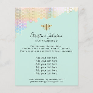 bij-honingraat op munt achtergrond flyer