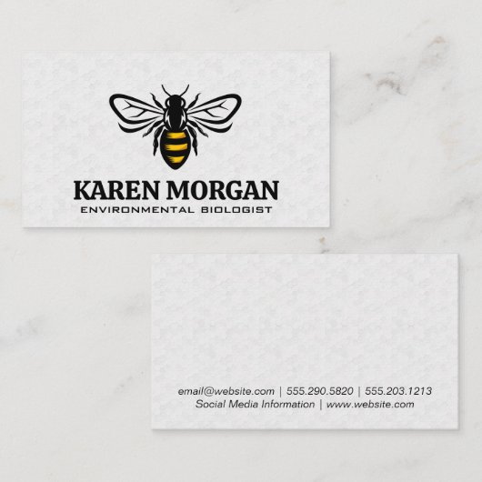 Bij | Honingraatpatroon Visitekaartje (Voorkant / Achterkant)