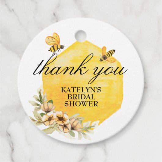 Bij-huwelijksfeest bedanklabel bedankjes labels (Voorkant)