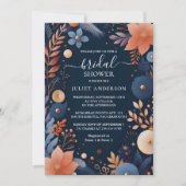 Bij Hydrangea Metallic Pure Navy Blue Vrijgezellen Kaart (Voorkant)