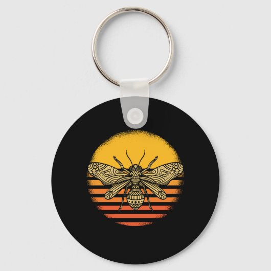 Bij Imker Bijenteelt Retro Cadeau Sleutelhanger (Voorkant)