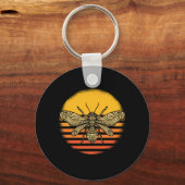 Bij Imker Bijenteelt Retro Cadeau Sleutelhanger (Voorkant)