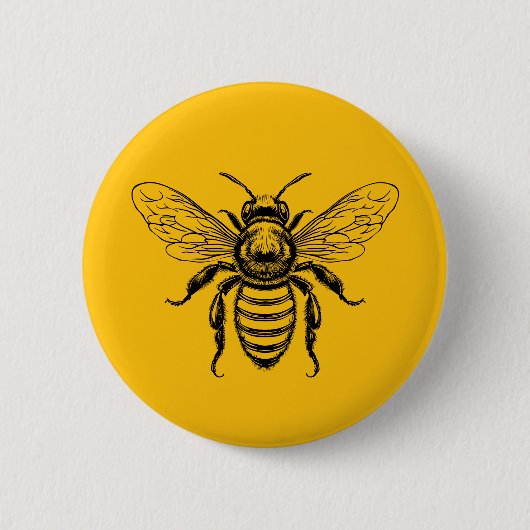 Bij in aangepaste kleuren ronde button 5,7 cm (Voorkant)