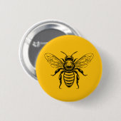 Bij in aangepaste kleuren ronde button 5,7 cm (Voorkant /achterkant)