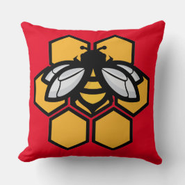 bij in een korf kussen