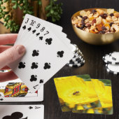 Bij in geel gebaad pokerkaarten (Insitu)