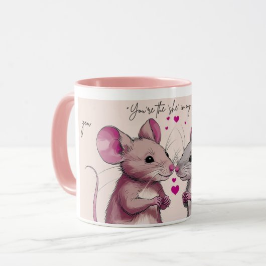 "Bij jou voelt elke dag als Vriendin 🐭 Mok (Voorkant links)