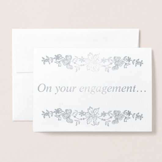 Bij jullie verloving… Zilver Folie Kaarten (Voorkant met envelop)