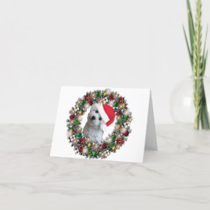 Bij Kerstmis - Bichon Frise Feestdagen Kaart