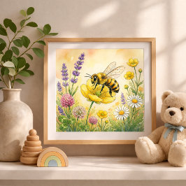 Bij Kleine Insecten Kinderkamer Poster