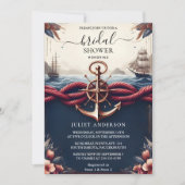 Bij Knot Boat Ship Navy Blue Nautical Vrijgezellen Kaart (Voorkant)