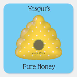 Bij Koel Bijenkorf Pure Honing Vierkante Sticker