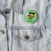 Bij Koel | Grappige Trendsettende Bij Aanpasbaar Ronde Button 5,7 Cm (In situ)