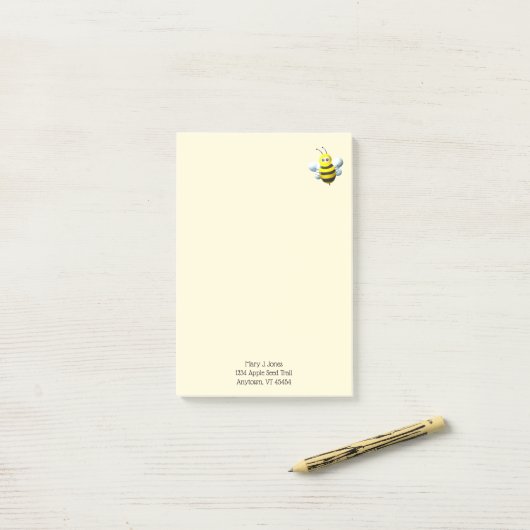 Bij Koel Met Gepersonaliseerde Tekst Post-it® Notes (Op bureau)