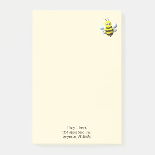 Bij Koel Met Gepersonaliseerde Tekst Post-it® Notes (Voorkant)