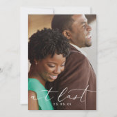 Bij laatste moderne kalligrafie fotobedekking save the date (Voorkant)