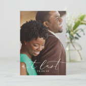 Bij laatste moderne kalligrafie fotobedekking save the date (Staand voorkant)