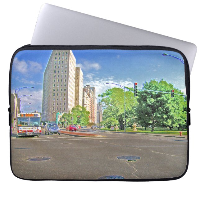 Bij Lincoln Avenue Laptop Sleeve (Voorkant)