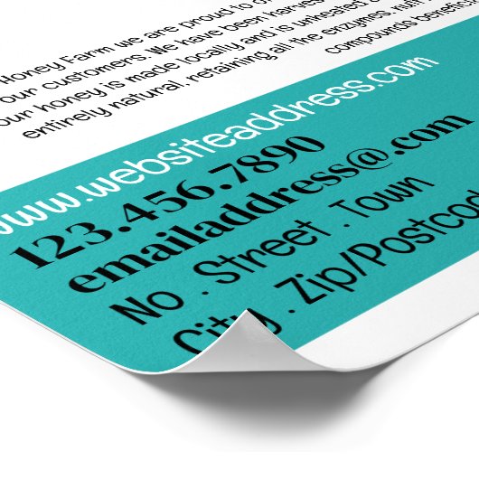 Bij Logo - Bijenstal, Honingboerderij Reclame Poster (Hoek)