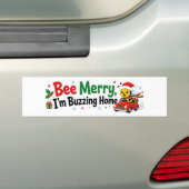 Bij Merry Ik Zweef Thuis Funny Kerstmis Bumpersticker (Op auto)