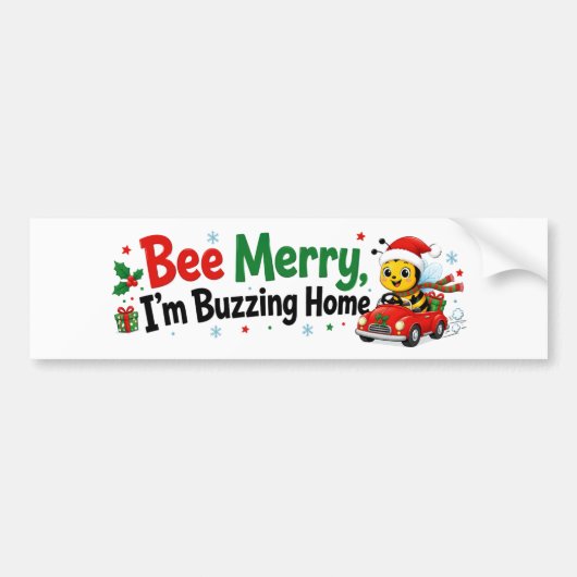 Bij Merry Ik Zweef Thuis Funny Kerstmis Bumpersticker (Voorkant)
