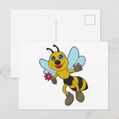 Bij met Bloem Briefkaart (Voorkant / Achterkant)