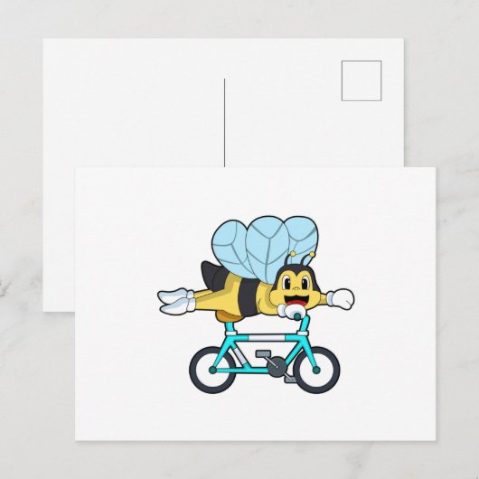 Bij met Fiets Briefkaart (Voorkant / Achterkant)