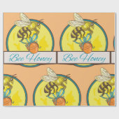 Bij met honingpot Antieke Imker Cadeaupapier (Vlak)