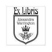 Bij met kroon Wapenschild embleem Ex Libris Boekna Zelfinktende Stempel (Design)