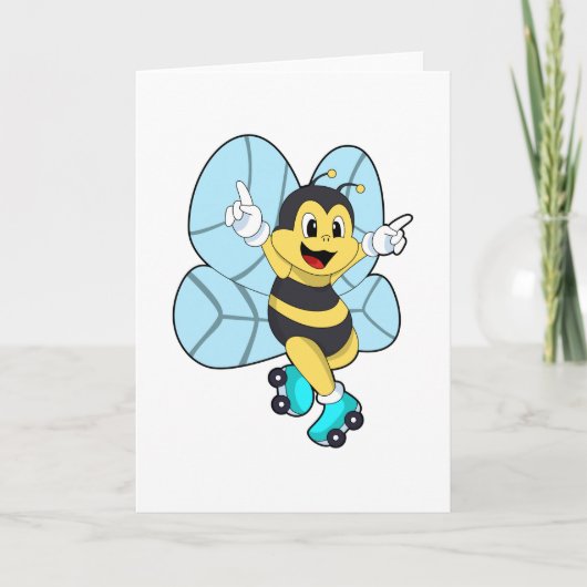 Bij met rollerschaatsen kaart (Voorkant)