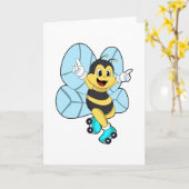 Bij met rollerschaatsen kaart (Gele Bloem)
