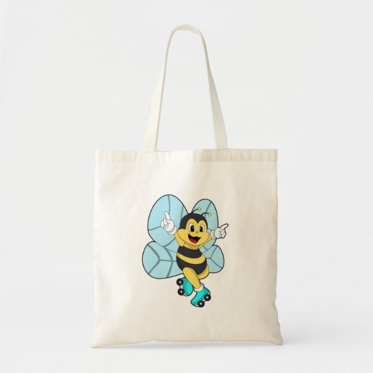 Bij met rollerschaatsen tote bag (Voorkant)