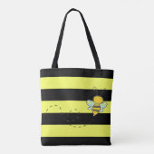 Bij met zwarte en gele strepen tote bag (Achterkant)