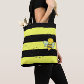Bij met zwarte en gele strepen tote bag (Dichtbij)