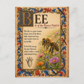 Bij, Middeleeuwse Bestiarium Kunst Briefkaart (Voorkant)