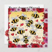 Bij mij bloem liefde kader platte kerstkaart (Voorkant / Achterkant)