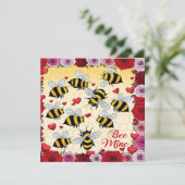 Bij mij bloem liefde kader platte kerstkaart (Staand voorkant)