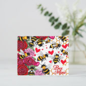 Bij mij schat honingraat bloesems feestdagenkaart (Staand voorkant)