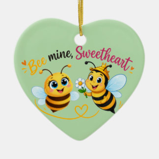 Bij Mij, Schat – Schattig Romantisch Bijen Koppel Keramisch Ornament