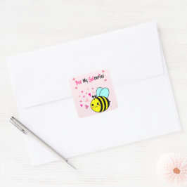 Bij mijn Galentine Schattige Valentijnsdag Vierkan Vierkante Sticker