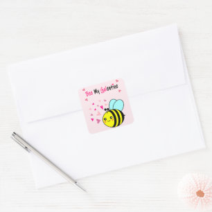 Bij mijn Galentine Schattige Valentijnsdag Vierkan Vierkante Sticker