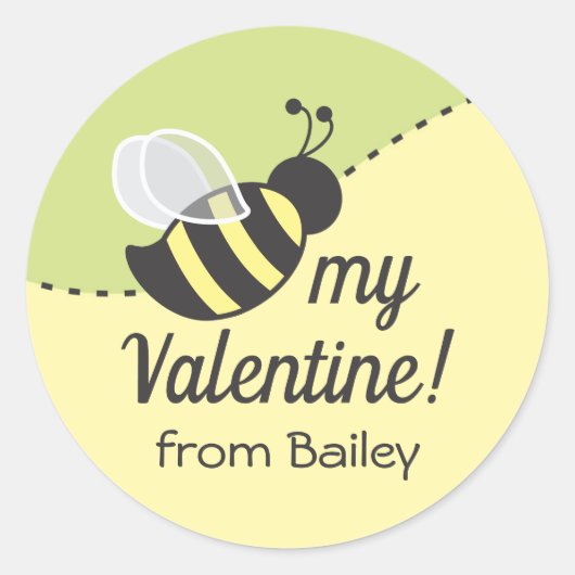 Bij Mijn Valentijn Voor Label Ronde Sticker (Voorkant)