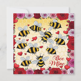 Bij Mine Bloemen Liefde Frame Plat Vakantiekaart Feestdagenkaart