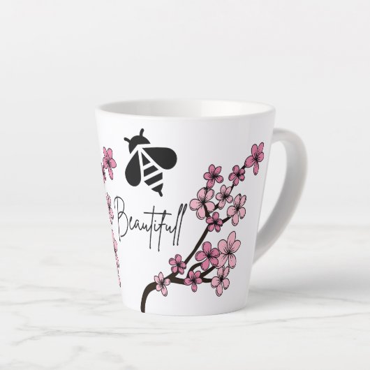 bij mooi latte mok (Rechterhoek)