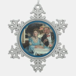 Bij Mouquins Restaurant NY - William Glackens Tin Sneeuwvlok Ornament