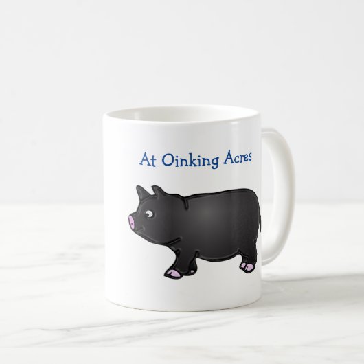 Bij Oinking Acres, Black Mini Pig Mok (Voorkant rechts)