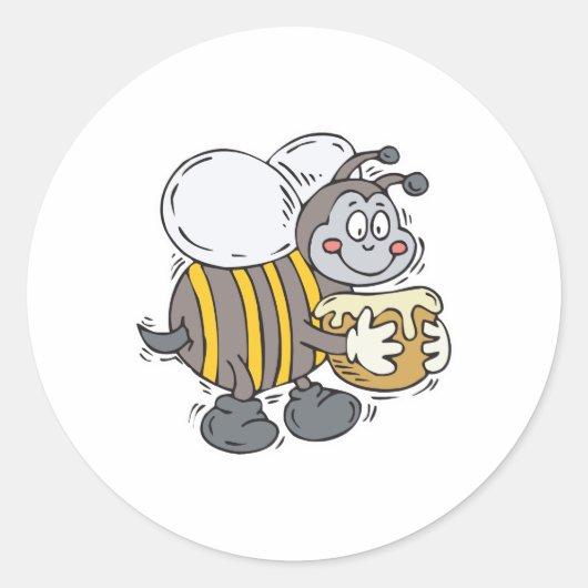 bij omhelst honing ronde sticker (Voorkant)