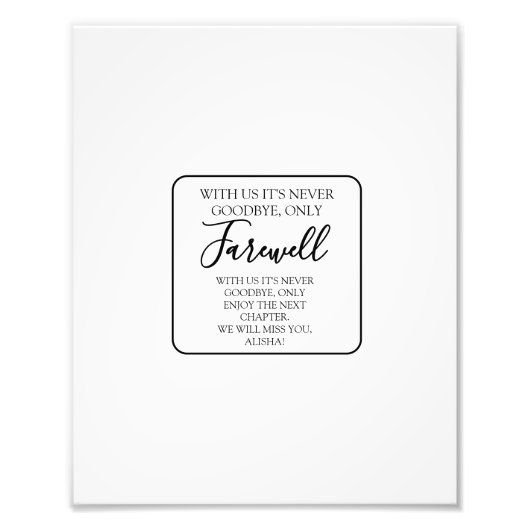 Bij ons is het nooit afscheid nemen alleen afschei foto afdruk (Voorkant)